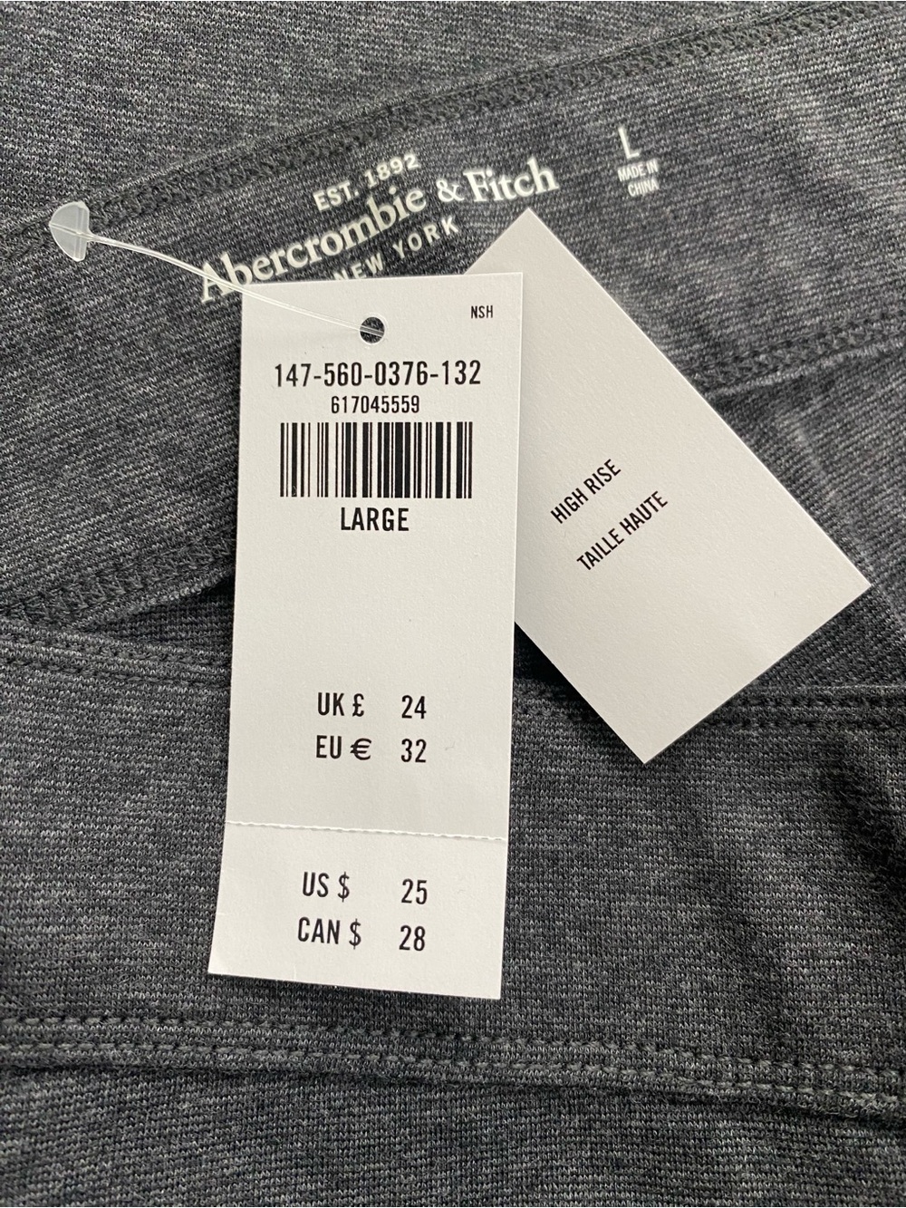 Abercrombie & Fitch The A&F High Rise Legging | Dark Gray Heather - Picture 16 of 16